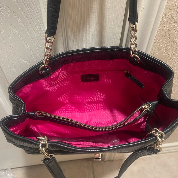 Kate Spade Town Road Elena Leather Shoulder Bag Chain Straps - Picture 5 of 12